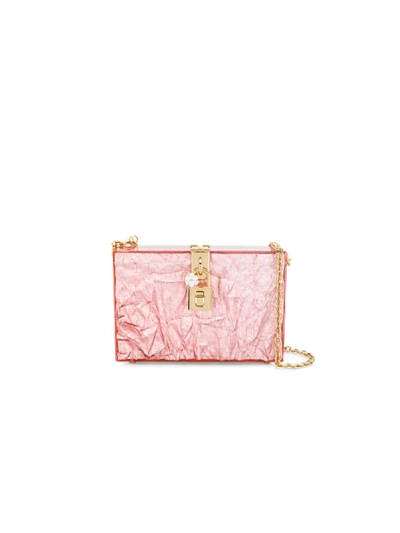 Shop Dolce & Gabbana Metallic Box Bag In Pink