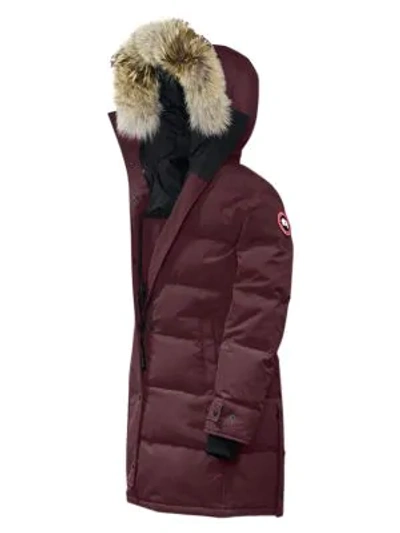 Shop Canada Goose Shelburne Coyote Fur-trim Parka In Elderberry