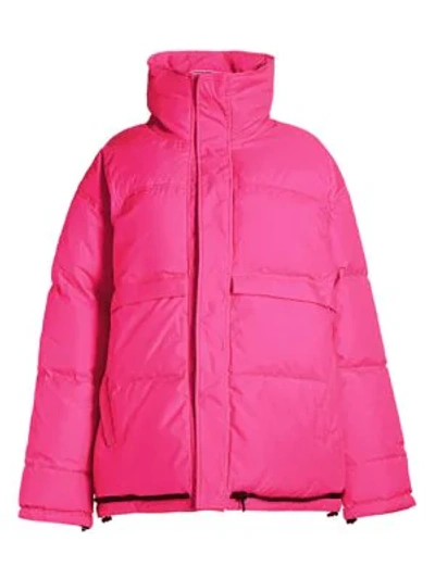 Vetements Adjustable Length Fluo Puffer Jacket Fluo Pink | ModeSens