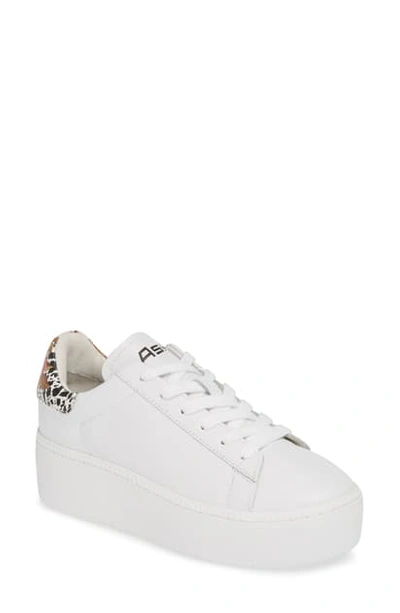 Shop Ash Cult Platform Sneaker In White/ Flower Pattern Leather