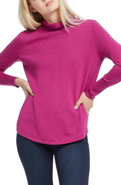 Shop Nic + Zoe It Item Turtleneck Sweater In Fuchsia