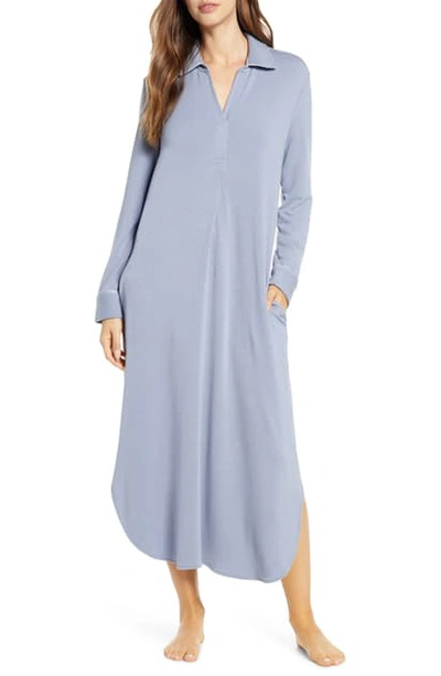 Shop Natori Cozy Lounger Nightgown In Slate Blue