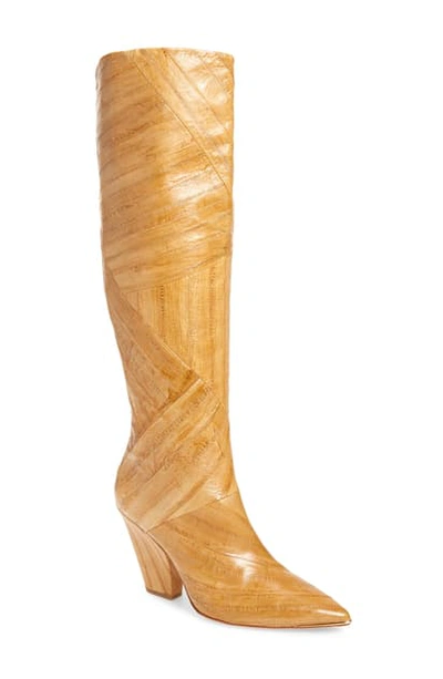 Shop Tory Burch Lila Knee High Boot In Natural Eel