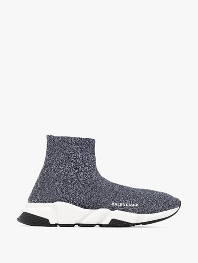 Shop Balenciaga Grey Speed Sock High Top Sneakers