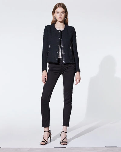 Shop Iro Agnette Black Fitted Short Jacket