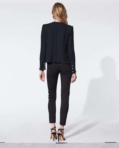 Shop Iro Agnette Black Fitted Short Jacket