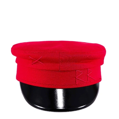 Shop Ruslan Baginskiy Contrast Peak Logo Embroidered Hat In Red