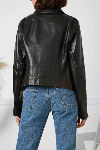 Pre-owned Chanel Black Leather Moto Jacket