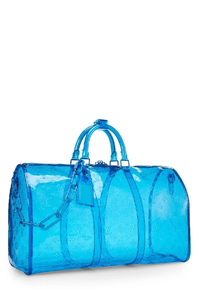 Louis Vuitton x Virgil Abloh Blue Monogram PVC Keepall Bandouliére