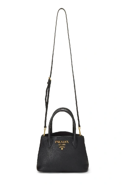 Pre-owned Prada Black Vitello Daino Handbag Mini