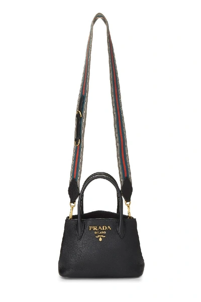 Pre-owned Prada Black Vitello Daino Handbag Mini