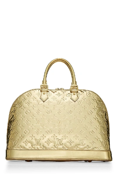Pre-owned Louis Vuitton Gold Monogram Miroir Alma Gm