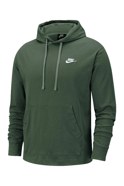 Shop Nike Logo Jersey Pullover Hoodie In Glctjd/white