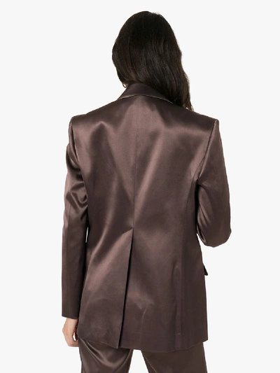 Shop We11 Done We11done  Single-breasted Satin Blazer In Brown
