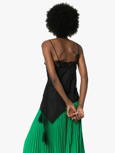 Shop Marques' Almeida Lace Trim Asymmetric Camisole In Black