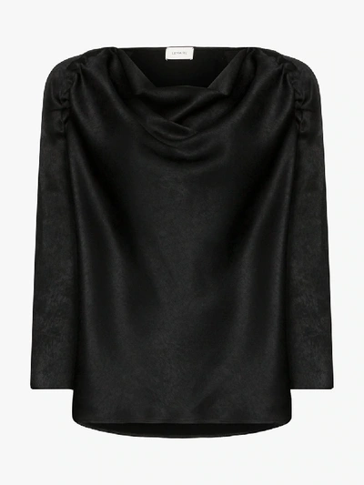 Shop Lemaire Cowl Neck Blouse In Black