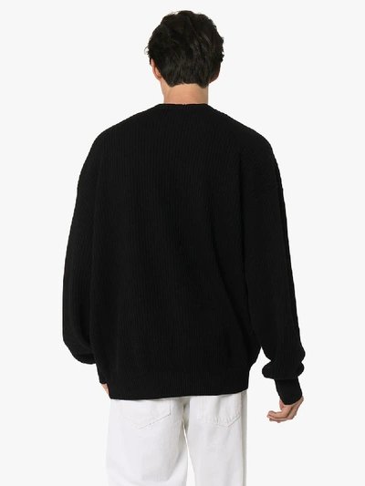 Shop Y-3 Logo Tech Knit Sweater In Black