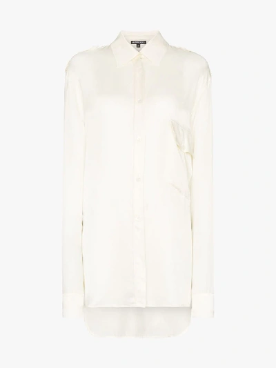 Shop Ann Demeulemeester Utility Satin Shirt In Neutrals