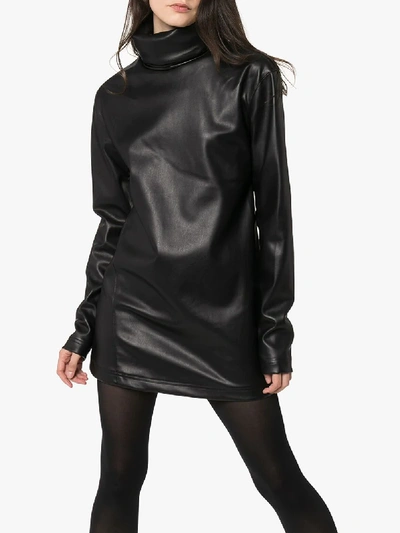 Shop We11 Done We11done Faux Leather Mini Dress In Black