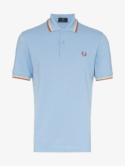 Shop Fred Perry Stripe Trim Polo Shirt In Blue
