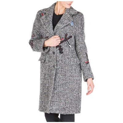Shop Ermanno Scervino Women's Wool Coat In Grey