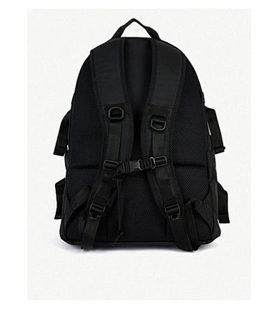 Shop Yohji Yamamoto New Era Logo-embroidered Canvas Backpack In Black