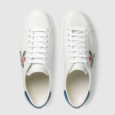 Shop Gucci Men's Ace Sneaker With  Tennis In White