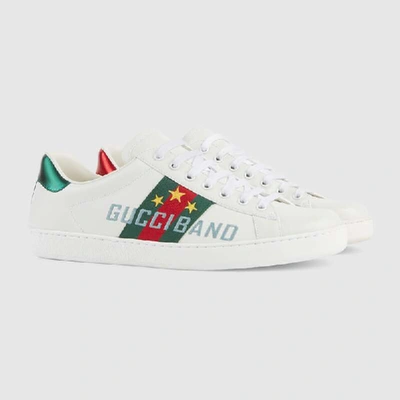 Shop Gucci Men's Ace Sneaker With  Band In White