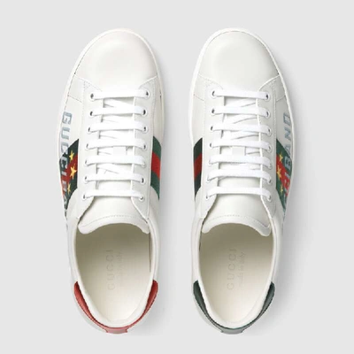 Shop Gucci Men's Ace Sneaker With  Band In White