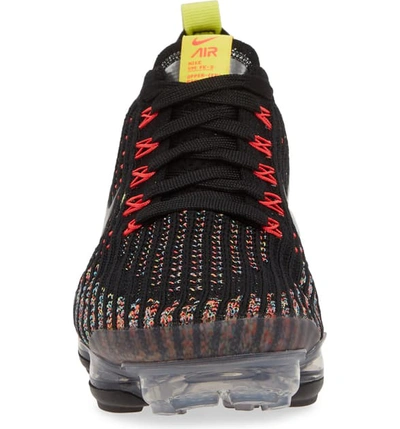 Shop Nike Air Vapormax Flyknit 3 Sneaker In Black/ Blue Fury/ Sonic Yellow