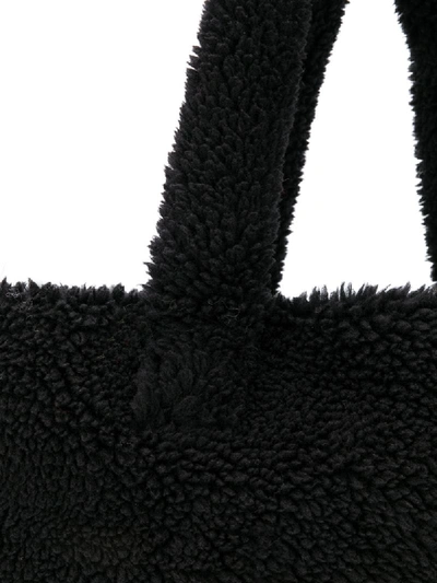 Shop Stand Studio Faux-shearling Tote Bag In 8990 Black