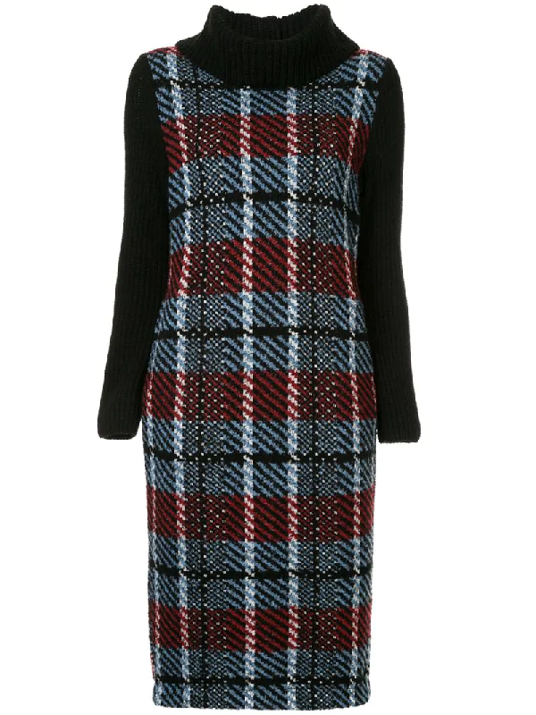 Coohem Check Tweed Jumper Dress In Multicolour | ModeSens