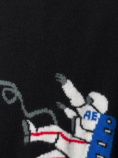 Shop Ader Error Astronaut Knit Boxy Fit Sweater In Black