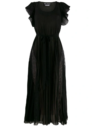 Shop Boutique Moschino Lace-panelled Chiffon Dress In Black