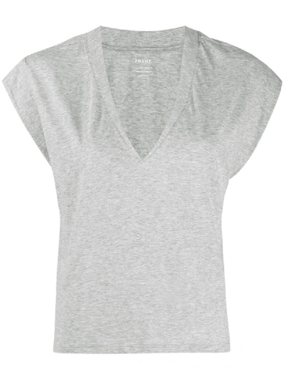 Shop Frame V-neck T-shirt In Grey