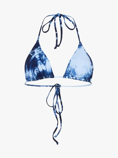 Shop Frankie S Bikinis X Sofia Richie Tasha Tie-dye Bikini Top In Blue