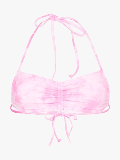 Shop Frankie S Bikinis X Sofia Richie Reed Tie-dye Bikini Top In Pink