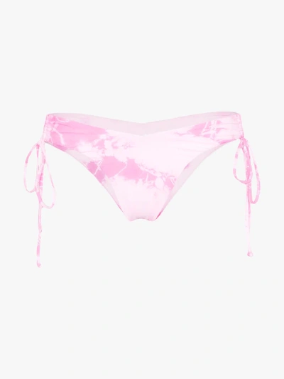 Shop Frankie X Sofia Richie Reed Tie-dye Bikini Bottoms In Pink