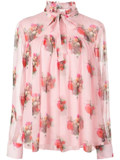Shop Adam Lippes Floral Print Blouse In Pink