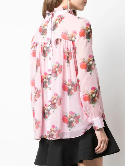 Shop Adam Lippes Floral Print Blouse In Pink