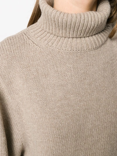 Shop Totême Cambridge Oversized Turtleneck Jumper In Neutrals