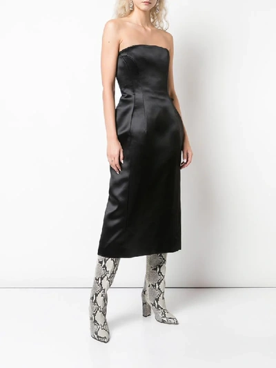 Shop Marina Moscone Kleid Aus Seide In Black
