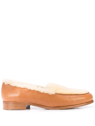 Shop Tabitha Simmons Blakie Shearling Loafers In Brown