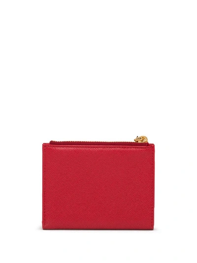 Shop Prada Logo Wallet In Red