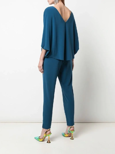 Shop Halston Heritage Dropped Shoulder Jumpsuit In Blue