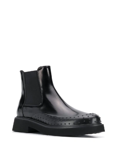 Shop Tod's Embossed Chelsea Boots In Akt Nero