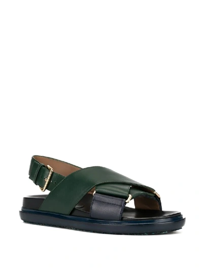Shop Marni Fussbett Sandals In Green