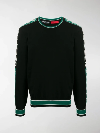 Shop Dolce & Gabbana Dg King Crew Neck Jumper In Black