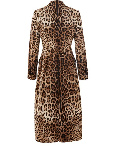 Shop Dolce & Gabbana Leopard Coat In Multicolor