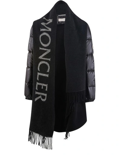 Shop Moncler Wool Coat In Black